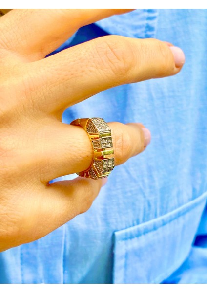 Zirkon Taşlı Altın Renk Ayarlanabilir Tasarım Yüzük indirimleri