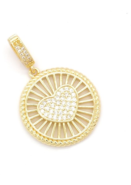 Ajda Charm Çelik Altın Kaplama Kadın Yuvarlak Kalpli MODEL-CHR-112 modelleri