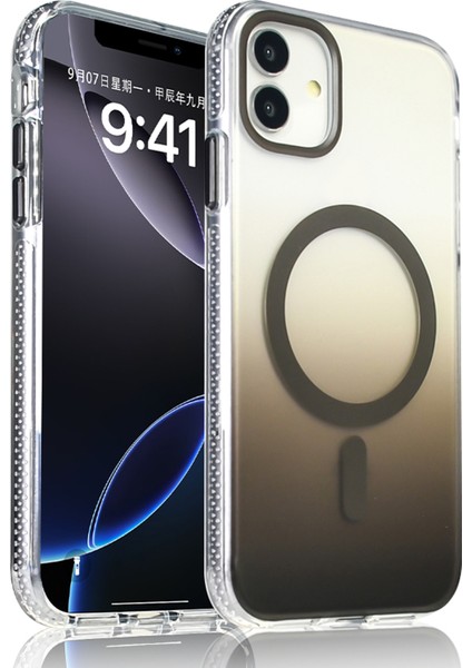 Apple iPhone 11 Uyumlu M-Safe Şarj Özellikli Transparan Renk Geçişli Kılıf