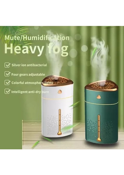 1000 ml Ultrasonik Hava Nemlendirici Işıklı Buhar Makinesi ve Aroma Difüzörü (4887)