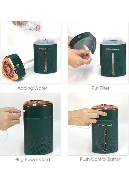 1000 ml Ultrasonik Hava Nemlendirici Işıklı Buhar Makinesi ve Aroma Difüzörü (4887) indirimleri