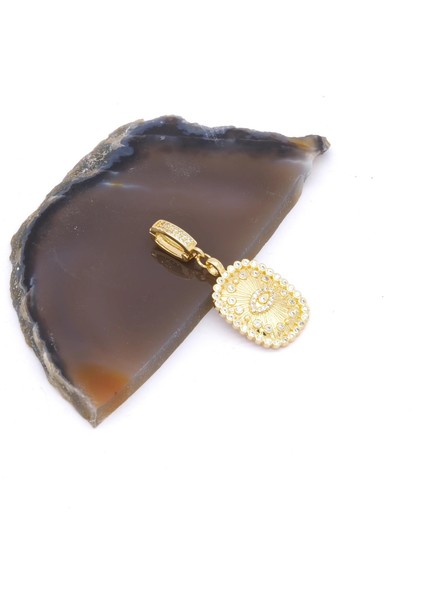 Ajda Charm Çelik Altın Kaplama Kadın Taşlı Göz MODEL-CHR-109