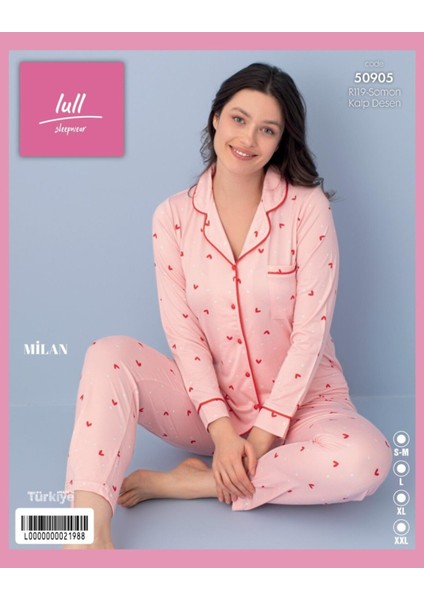 Milan Dügmeli Uzun Kol Pijama Takım