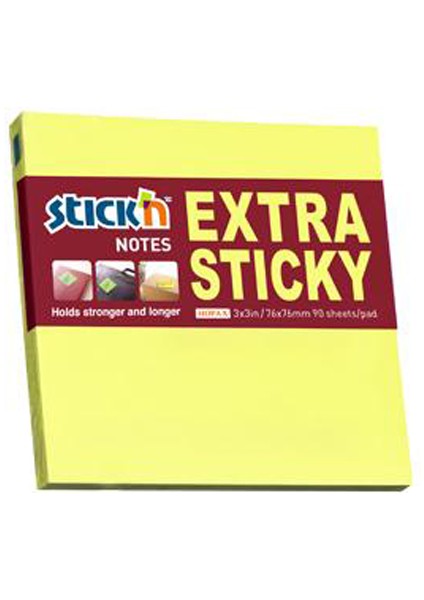 Hopax Stıckn Yapışkanlı Not Kağıdı( 12 Adet) Extra 90 Yp 76X76 Neon Sarı 21670