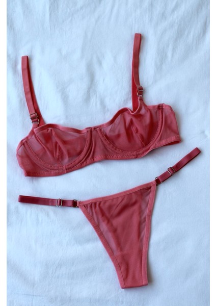 Mean Girl Lingerie Tül Transparan Bralet Iç Çamaşır Takımı modelleri