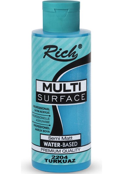 Rich Akrilik Boya Multi Surface 120 cc Turkuaz 120-2204