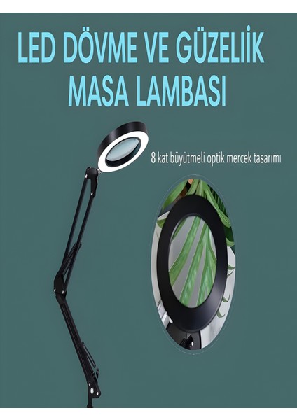 Katlanabilir LED Masa Lambası | 3 Renk Modlu, Ayarlanabilir, Büyüteçli Güzellik ve Bakım Işığı fiyatları