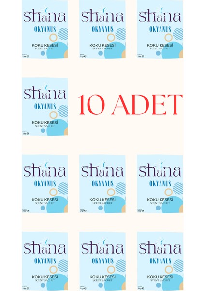 10'lu Okyanus Dolap Ayakkabılık ve Çekmece Parfümlü Kese Kokusu Oda Koku Kesesi