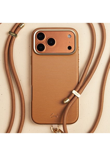 iPhone 17 Pro Max Uyumlu Kılıf M-Safe Şarj Özellikli Askı Ipli Coehl Mirelle Kapak Kahverengi fiyatları