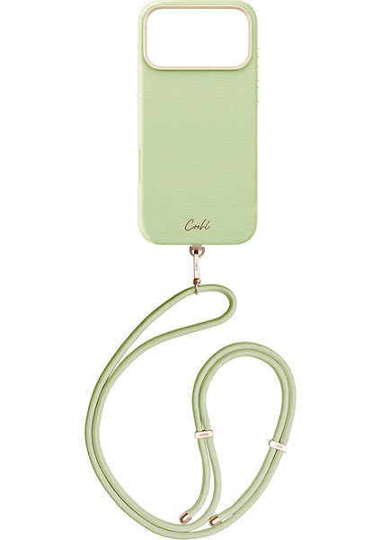 iPhone 17 Pro Max Uyumlu Kılıf M-Safe Şarj Özellikli Askı Ipli Coehl Mirelle Kapak Yeşil fiyatları