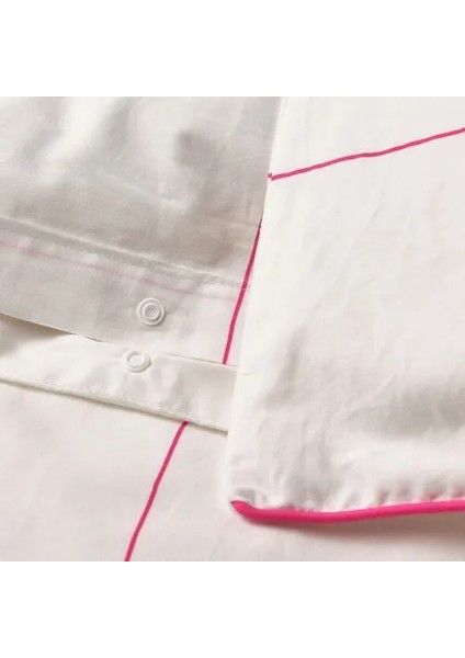 Bredvecklare Tek Kişilik Nevresim Seti Beyaz Pembe 150 x 200/50 x 60 cm fırsatları