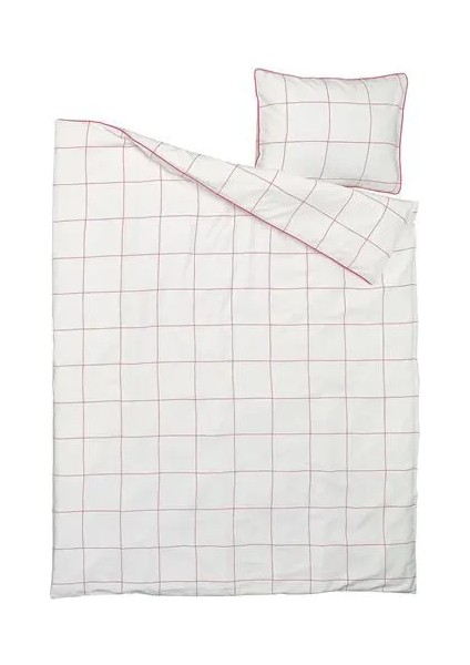 Bredvecklare Tek Kişilik Nevresim Seti Beyaz Pembe 150 x 200/50 x 60 cm indirimleri