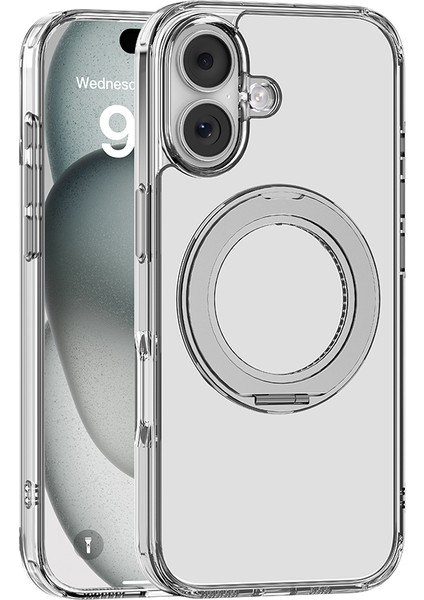 iPhone 17 Uyumlu Kılıf M-Safeli Standlı Airbag Tasarımlı Mutural Fresh Serisi Kapak Şeffaf