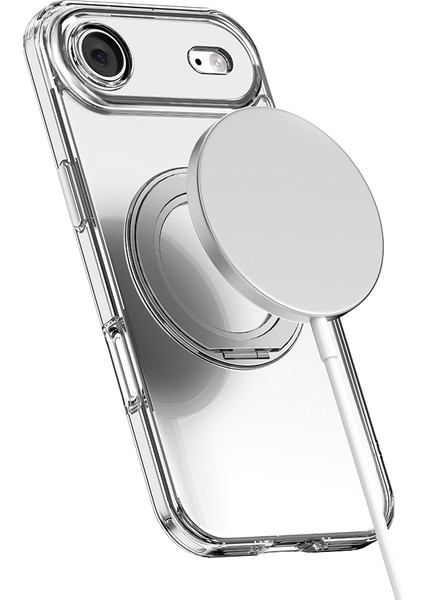 iPhone 17 Air Uyumlu Kılıf M-Safeli Standlı Airbag Tasarımlı Mutural Fresh Serisi Kapak Şeffaf