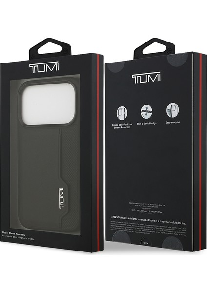 iPhone 17 Pro Uyumlu Kılıf Tumı Orjinal Lisanslı Deri Dikey Kartlıklı Kapak Siyah