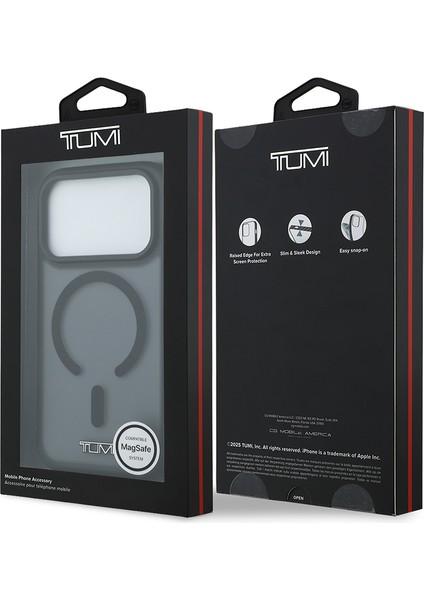 iPhone 17 Pro Uyumlu Kılıf Tumı Orjinal Lisanslı M-Safe Şarj Özellikli Buzlu Transparan Kapak Siyah