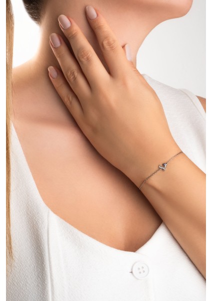 L Harfi 18 Ayar Beyaz Altın Kaplama 19 cm Gümüş Nazar Bileklik fırsatları