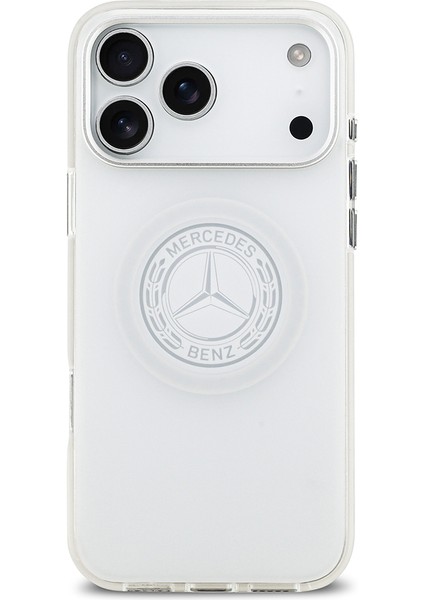 iPhone 17 Pro Max Uyumlu Kılıf Mercedes Benz Lisanslı M-Safeli Buzlu Pc Nostaljik Yıldız Kapak Beyaz modelleri
