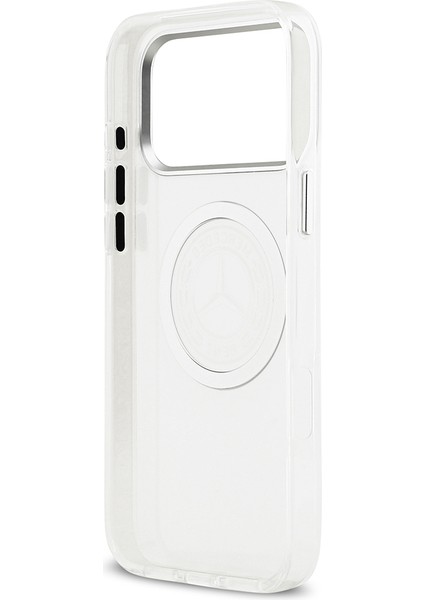 iPhone 17 Pro Max Uyumlu Kılıf Mercedes Benz Lisanslı M-Safeli Buzlu Pc Nostaljik Yıldız Kapak Beyaz