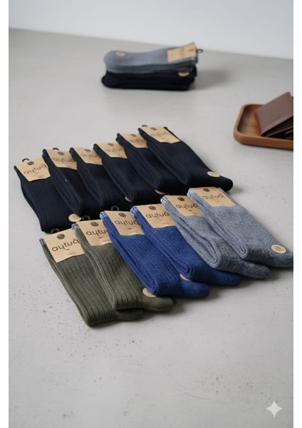 Yün Erkek Soket Çorabı, Kışlık, Asorti 41-45 Numara 12'li Kutu modelleri