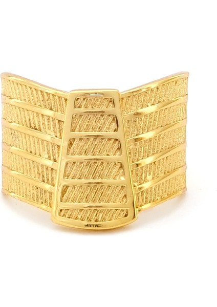 Çelik Yüzük Kadın Altın Kaplama Trabzon Model YZK-505