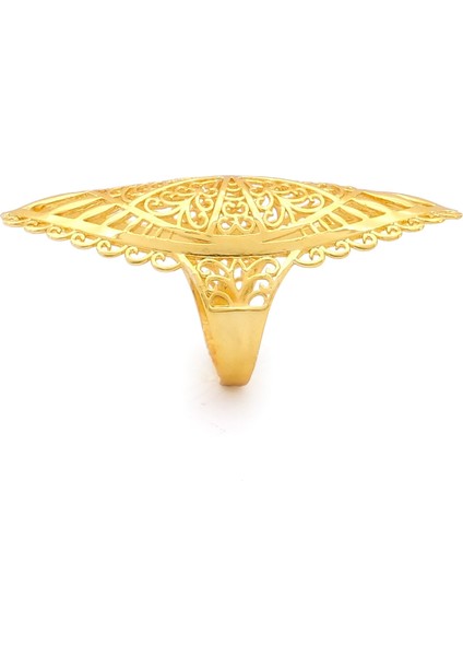 Çelik Yüzük Kadın Altın Kaplama Hint Model YZK-507 modelleri