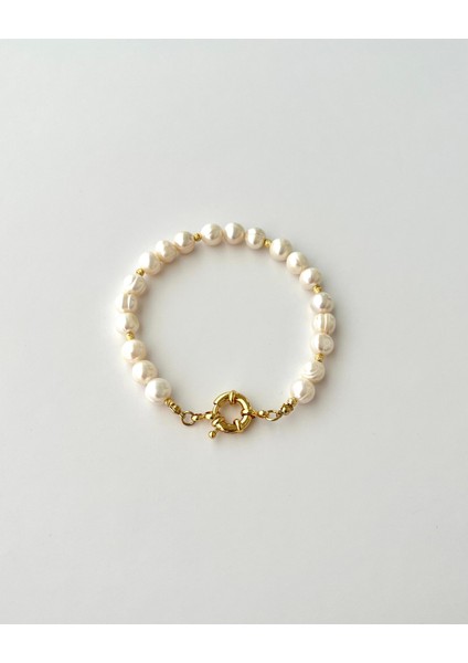 Gerçek Inci Bileklik - Altın & Charm Takılabilir modelleri