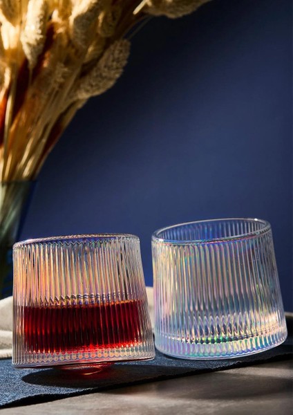 Japan Luster 2'li 360 Derece Dönerli Cam Bardak Seti - 160ML