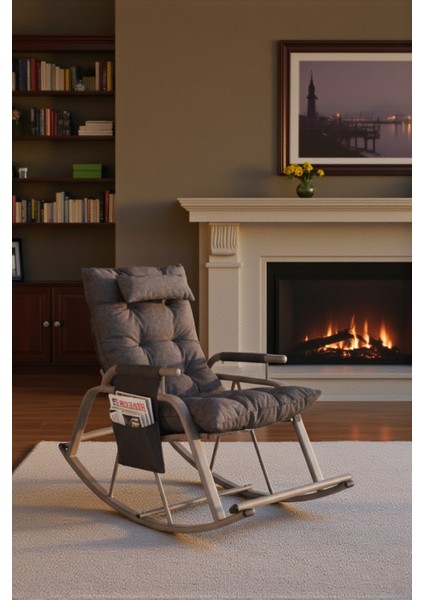 Dicle Cepli Pofuduk Minderli Sallanan Sandalye Tv Koltuğu Antrasit