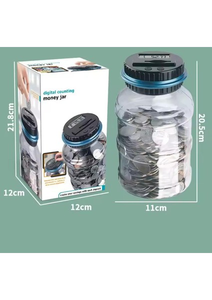 LCD Ekran Elektronik Dijital Bozuk Para Sayma Kumbarası (Türk Para Birimi Sayar)