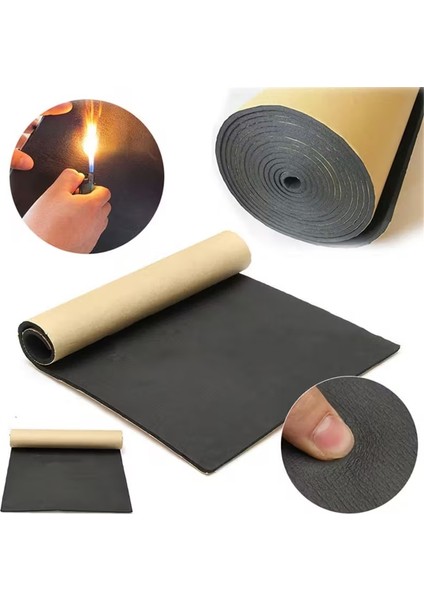 Araç 10MM Flexi Kauçuk 100CMX 5mt Yanmaz Oto Ses Yalıtım Süngeri Yapışkanlı 5m²