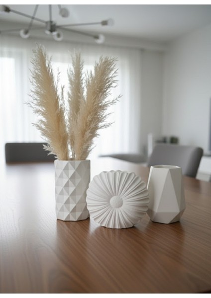 3lü Vazo Seti, Hediye Pampas, Iskandinav 3'lü Vazo Takımı, Beyaz Modern Vazo Seti fiyatları