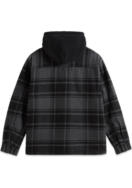 VN000P7V Piedmont Hooded Plaid Shacket Siyah Erkek Ceket indirimleri