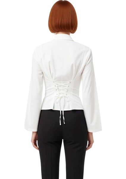 Kadın Klasik Gömlek Yaka Uzun Kollu Fitted Kesim Düz Renk Ofis ve Günlük Şıklık Fonksiyonel fiyatları