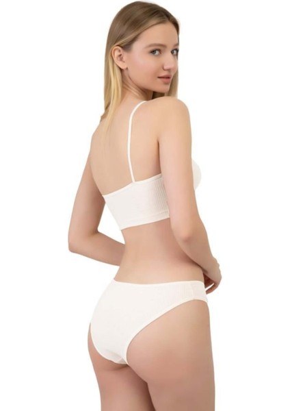 Kadın Pamuklu ve Likralı Fitilli Kaşkorse Tanga Kü modelleri