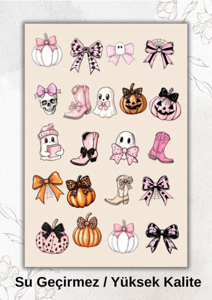 Cadılar Bayramı Pembe Temalı, Sticker Ajanda Bullet Journal YRM0016