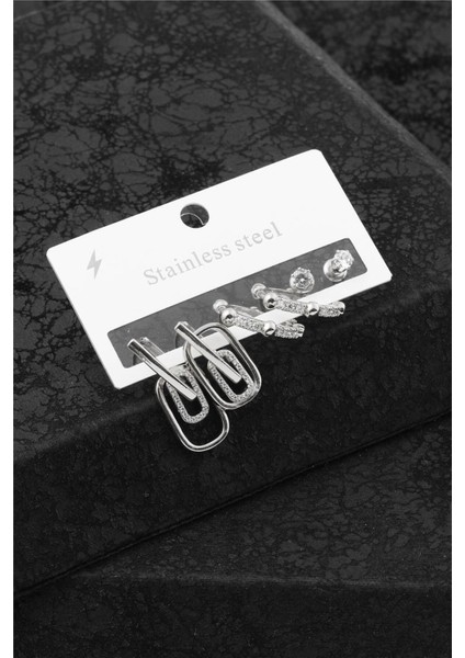 Çelik Altılı Küpe