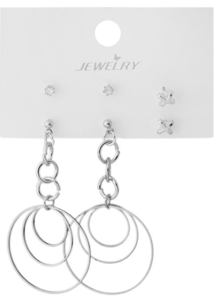 Bijuteri Set Küpe Silver