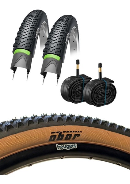 Obor 27.5 x 2.10 Amber Yanak Zırhlı Dış ve Iç Lastik Seti - 3mm Zırhlı ( 2 Adet Dış Lastik 2 Ad