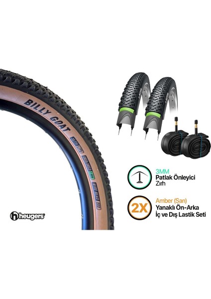 Obor 27.5 x 2.10 Amber Yanak Zırhlı Dış ve Iç Lastik Seti - 3mm Zırhlı ( 2 Adet Dış Lastik 2 Ad modelleri