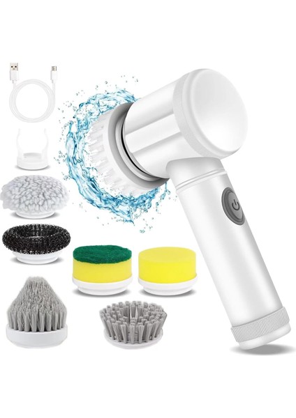 Turbo Şarjlı Yüzey Temizleyici Fayans Cam Zemin Temizleyici 5 Başlıklı Profesyonel Temizleyici