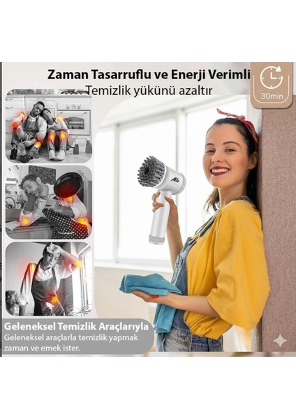 Turbo Şarjlı Yüzey Temizleyici Fayans Cam Zemin Temizleyici 5 Başlıklı Profesyonel Temizleyici fırsatları