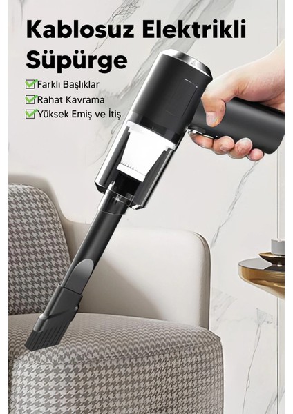 Taşınabilir Kablosuz Elektrikli El Süpürgesi- Ev, Ofis, Araba ,Klavye Temizliği İçin İdeal fiyatları