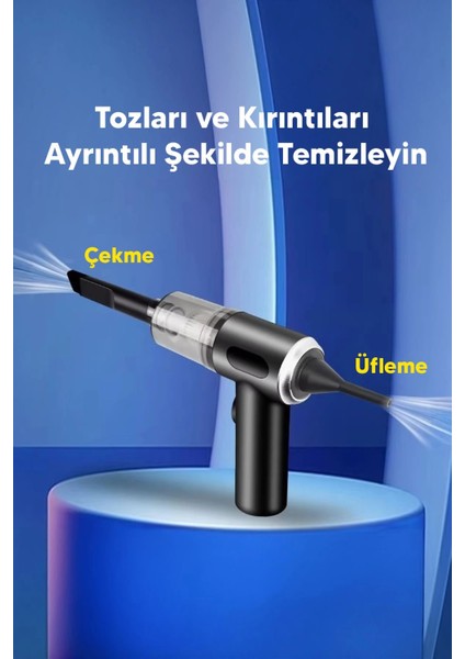 Taşınabilir Kablosuz Elektrikli El Süpürgesi- Ev, Ofis, Araba ,Klavye Temizliği İçin İdeal modelleri