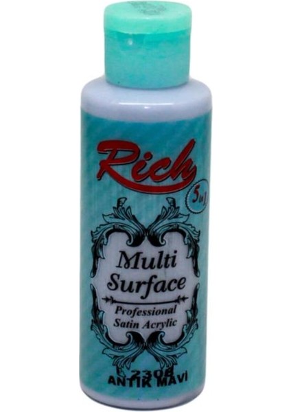 Rich Akrilik Boya Multi Surface 120 cc Antik Mavi 2306
