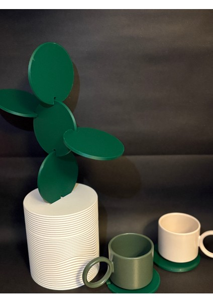 Leafter Yaprak Görünümlü Bardak Altlığı Seti