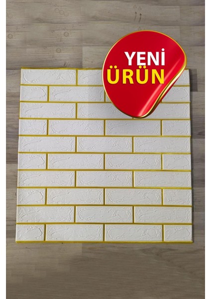 4 Adet, 70X70CM 0,50M² Gold Beyaz Dekoratif Kendinden Yapışkanlı Tuğla Kesme Estetik 3D Duvar Paneli Köpük -1211 fiyatları