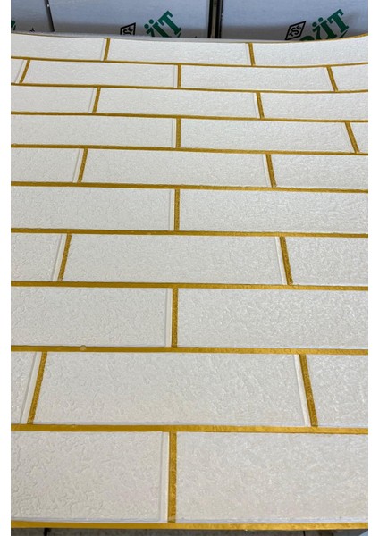 4 Adet, 70X70CM 0,50M² Gold Beyaz Dekoratif Kendinden Yapışkanlı Tuğla Kesme Estetik 3D Duvar Paneli Köpük -1211 fırsatları