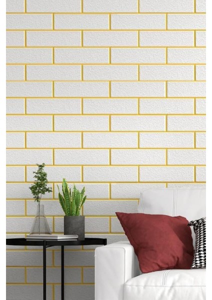 4 Adet, 70X70CM 0,50M² Gold Beyaz Dekoratif Kendinden Yapışkanlı Tuğla Kesme Estetik 3D Duvar Paneli Köpük -1211 indirimleri