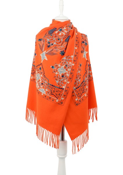 Turuncu Nakışlı Kışlık Şal fiyatları